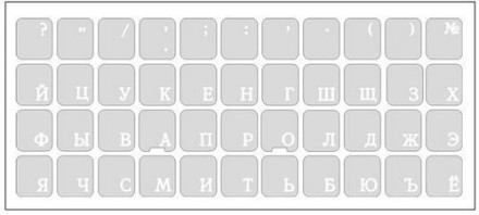  Наклейки для клавиатуры с русскими буквами белый