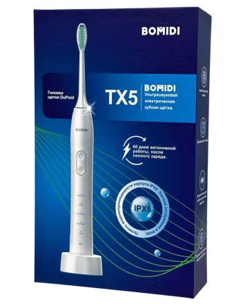  Ультразвуковая зубная щетка BOMIDI TX5 белая