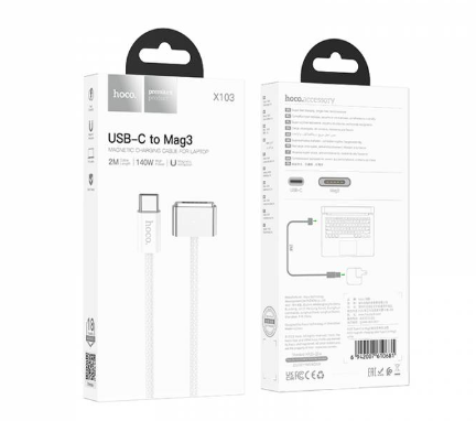  Usb Кабель-зарядка для Macbook Hoco X103 5A 140Вт 2м белый