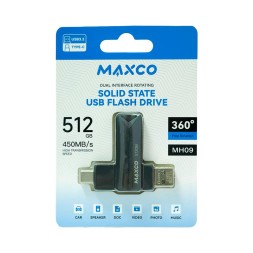 USB3.2/USB-C флеш накопитель Maxco MH09 512GB 450Mb/s черный