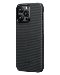 Накладка для i-Phone 15 Pro Max 6.7&quot; Pitaka Magez Case 4 Aramid Fiber 600D черно-серый