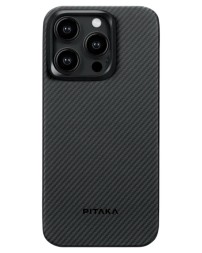 Накладка для i-Phone 15 Pro Max 6.7" Pitaka Magez Case 4 Aramid Fiber 600D черно-серый