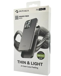 Накладка для i-Phone 15 Pro Max 6.7" Pitaka Magez Case 4 Aramid Fiber 600D черно-серый