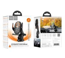 Держатель c беспроводной зарядкой на торпеду Hoco HW34 15W с зажимом черный