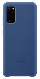Накладка для Samsung Galaxy S20 Silicone cover без логотипа темно-синяя