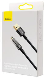 Usb Кабель-зарядка Lightning Baseus Explorer 2м (CATS000501) 2.4A черный