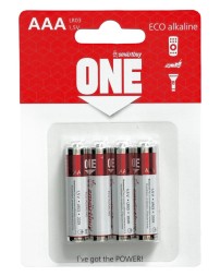 Батарейка алкалиновая Smartbuy ONE LR03/4B (48/480)  SOBA-3A04B-Eco
