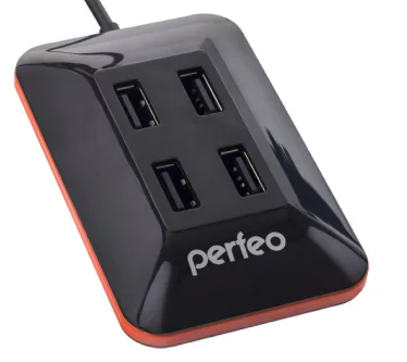  Perfeo USB-HUB 4 Port, (PF-VI-H028 Black) чёрный