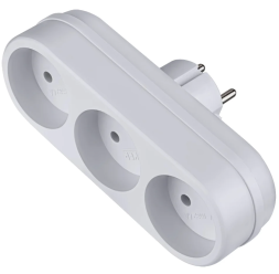Perfeo сетевой разветвитель "RU POWER'' 3 гнезда, 6А, без заземления, белый (3L)