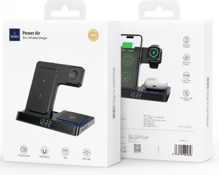  Беспроводное зарядное устройство 5в1 Wiwu Power Air Wi-W006 15W черное