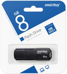 3.1 USB флеш накопитель Smartbuy 8GB Clue Black (SB8GBCLU-K3)