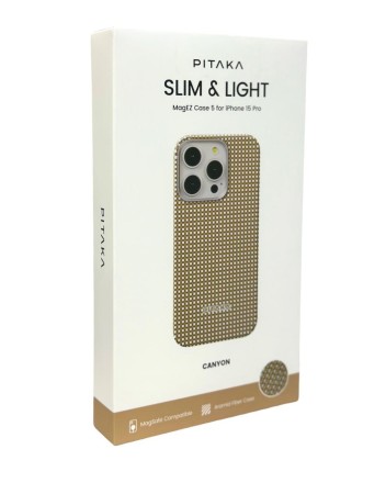  Накладка для i-Phone 15 Pro 6.1&quot; Pitaka Magez Case 5 Aramid Fiber Каньон(canyon)