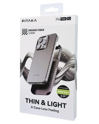 Накладка для i-Phone 15 Pro 6.1&quot; Pitaka Magez Case 4 Aramid Fiber 1500D черно-серый
