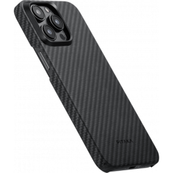 Накладка для i-Phone 15 Pro 6.1" Pitaka Magez Case 4 Aramid Fiber 1500D черно-серый