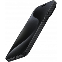 Накладка для i-Phone 15 Pro 6.1&quot; Pitaka Magez Case 4 Aramid Fiber 1500D черно-серый