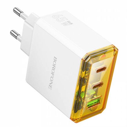  Сетевое зар. устр. Borofone BAS34A 2C/1USB 65W белое