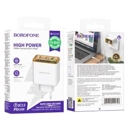 Сетевое зар. устр. Borofone BAS34A 2C/1USB 65W белое