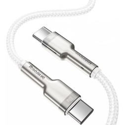 Кабель-зарядка Type-C на Type-C Baseus Cafule Metal 1м (CATJK-C02) 100W белый