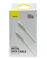 Кабель-зарядка Type-C на Type-C Baseus Cafule Metal 1м (CATJK-C02) 100W белый