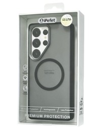 Накладка для Samsung Galaxy S25 Ultra iPefet case MagSafe силикон матовый бока черные