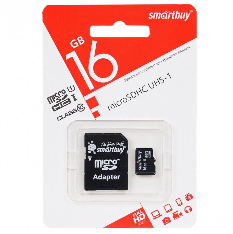 Micro sdxc карта памяти smartbuy 64gb class 10 uhs 1 с адаптером sd