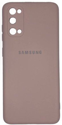  Накладка для Samsung Galaxy S20 Silicone cover без логотипа пудро