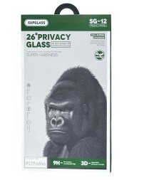 Защитное стекло для i-Phone 16 Pro Max/17 Pro Max Supglass SG-12 Антишпион 26° чёрное