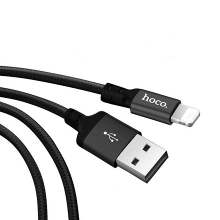  Usb Кабель-зарядка Lightning Hoco X14 Times speed 2A 2м в тканевой оплетке черный