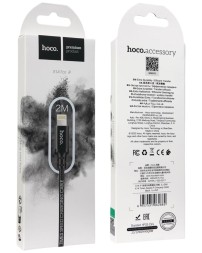 Usb Кабель-зарядка Lightning Hoco X14 Times speed 2A 2м в тканевой оплетке черный
