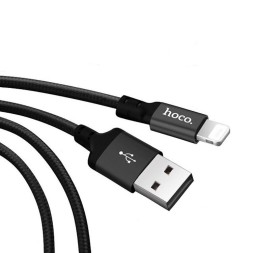 Usb Кабель-зарядка Lightning Hoco X14 Times speed 2A 2м в тканевой оплетке черный