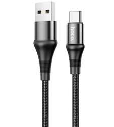 Usb Кабель-зарядка Type-C Hoco X50 Excellent 3A 1м в тканевой оплётке чёрный