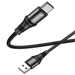 Usb Кабель-зарядка Type-C Hoco X50 Excellent 3A 1м в тканевой оплётке чёрный
