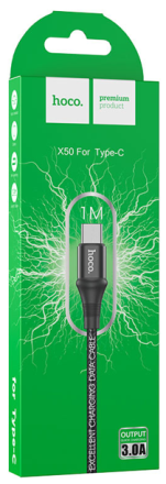  Usb Кабель-зарядка Type-C Hoco X50 Excellent 3A 1м в тканевой оплётке чёрный