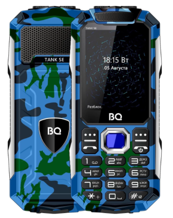  Мобильный телефон BQ 2432 Tank SE синии камуфляж