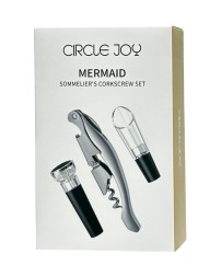 Винный набор Circle Joy 3 in 1 Mermand Sommeliers Corkscrew Set (CJ-KP-TZ01) черный