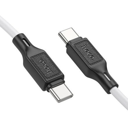  Usb Кабель-зарядка Type-C на Type-C Hoco X90 3A 1м в тканевой оплетке белый