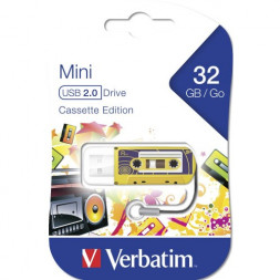 USB флеш накопитель Verbatim 32GB Cassette Edition Yellow