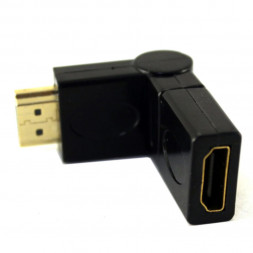 Переходник HDMI (мама) - HDMI (папа) Perfeo (A7013) угловой поворотный