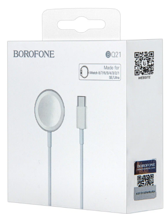  Беспроводное зарядное устройство Borofone BQ21 для Apple Watch 6/7/8/SE белое