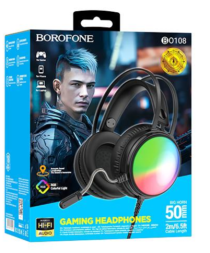 Стереонаушники Полноразмерные Borofone BO108 Flame Gaming 1.2м чёрный