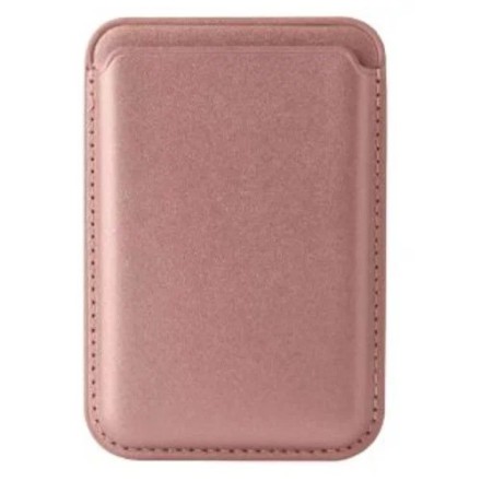  Кожаный чехол-бумажник для карт и визиток MagSafe Leather Wallet для Apple i-Phone розовое золото