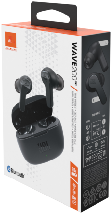 Беспроводные наушники TWS JBL Wave 200 BT5.0/48mAh (500mAh)/5ч/USB-C черные