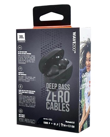  Беспроводные наушники TWS JBL Wave 200 BT5.0/48mAh (500mAh)/5ч/USB-C черные