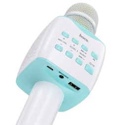 Микрофон для караоке Hoco BK5 BT5.0/1200mAh/6ч/5Вт голубой
