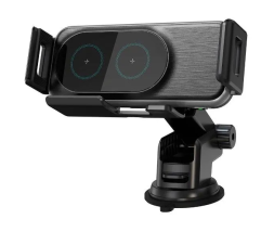 Держатель c беспроводной зарядкой на торпеду для телефонов FOLD FDC-30 черный