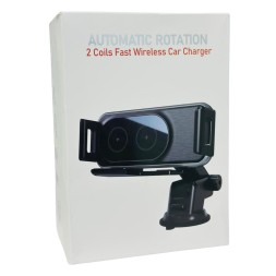 Держатель c беспроводной зарядкой на торпеду для телефонов FOLD FDC-30 черный