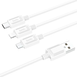 Usb Кабель-зарядка Hoco X74 3в1 Micro/Lightning/Type-C 1м белый