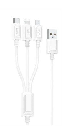  Usb Кабель-зарядка Hoco X74 3в1 Micro/Lightning/Type-C 1м белый