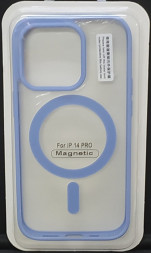 Накладка для iPhone 14 Pro 6.1&quot; Magsafe силикон прозрачный бока лиловая