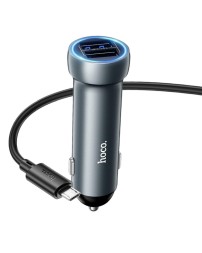 Автомобильное заряд. устр. Hoco Z54 с шнуром Micro 2USB 15W серый